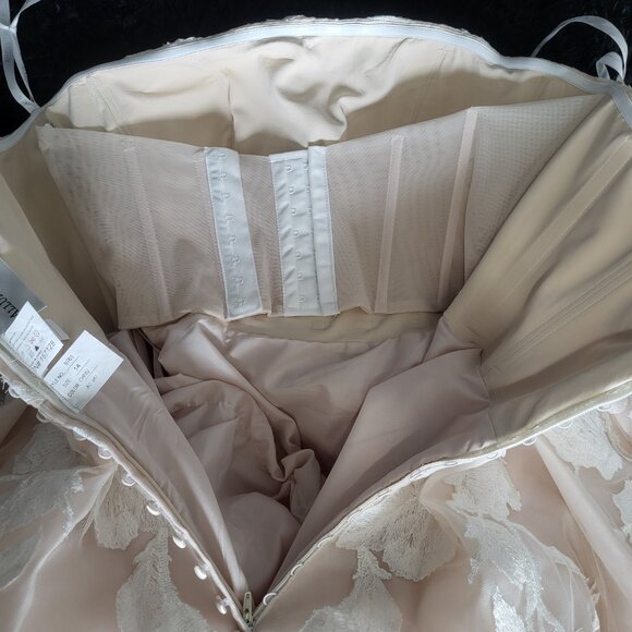 NWT~$1699~ALLURE BRIDAL~12~STRAPLESS CHAMPAGNE IVORY EMBELLISHED WEDDING DRESS - Picture 12 of 16